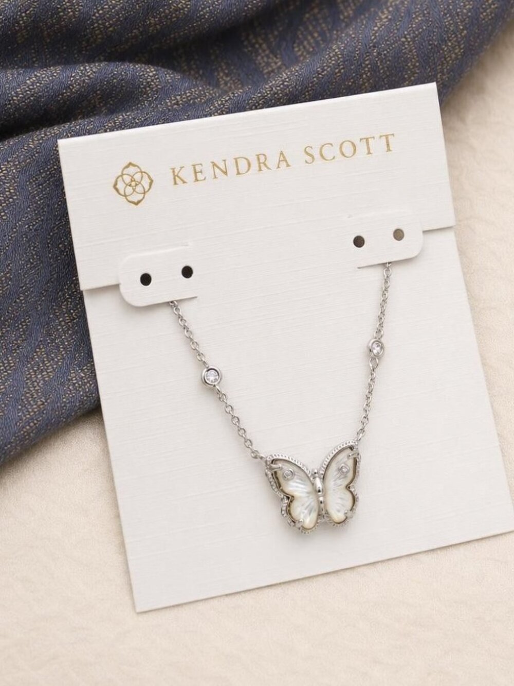 Kendra Scott Cailey Butterfly Silver Pendant Necklace